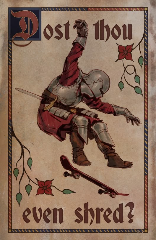 awesome skateboard knight